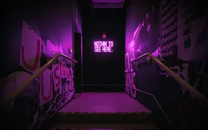 Neon Purple 4k Stairs See Wallpaper