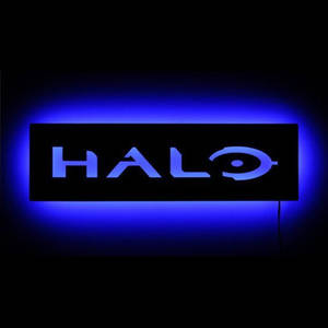 Neon Purple Black Halo Logo Wallpaper