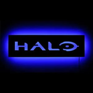 Neon Purple Black Halo Logo Wallpaper