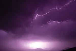 Neon Purple Iphone Sky Lightning Wallpaper