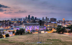 Neon Purple Kansas City Wallpaper