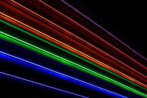 Neon Rainbow Dark Stripes Wallpaper