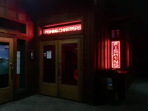 Neon Red Movie Theater Wallpaper