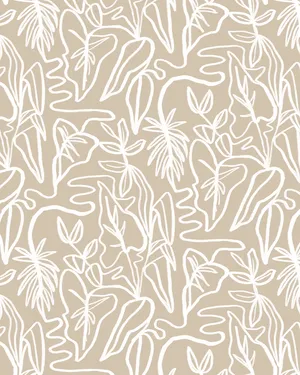 Neutral Iphone Leaf Abstract Wallpaper