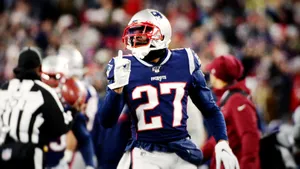 New England Patriots Cornerback Jc Jackson At Gillette Stadium Wallpaper