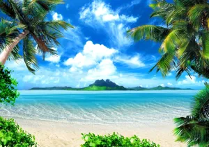 New England Summer Tropical Beach Wallpaper