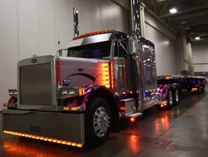 New Peterbilt Truck With Flashing Lights Wallpaper