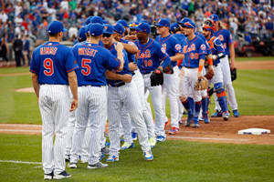 New York Mets Players In Line Wallpaper