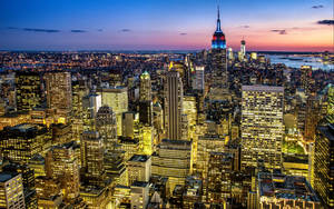 New York Skyline Building Lights Wallpaper