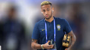 Neymar Junior With Earphones Wallpaper