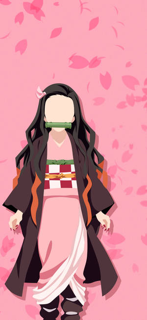 Nezuko Phone Vector Art Wallpaper