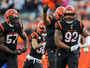 Nfl Players Bj Hill And Germaine Pratt Medium Full Shot Wallpaper