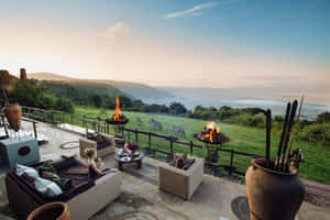 Ngorongoro Crater Scenery From A Lodge Wallpaper