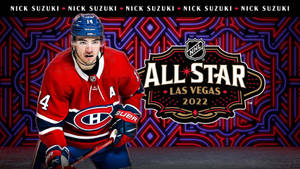 Nhl Montreal Canadiens Nick Suzuki All Star Poster Wallpaper