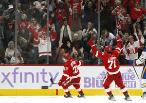 Nhl Player Dylan Larkin And Lucas Raymond Wallpaper