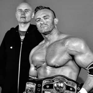 Nick Aldis Wrestling Champion Blackand White Wallpaper