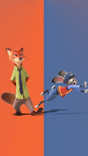Nick Trips Judy Hopps Blue Orange Wallpaper