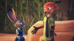 Nick Wildeand Judy Hopps Zootopia Scene Wallpaper