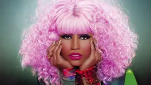 Nicki Minaj Curly Purple Hair Wallpaper