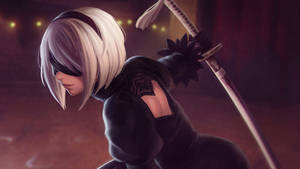 Nier Automata 2b Pose Art Wallpaper