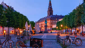 Night Scene In Amalienborg Palace Wallpaper