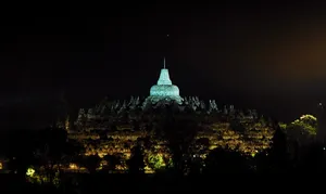 Night Scene In Borobudur Temple Wallpaper