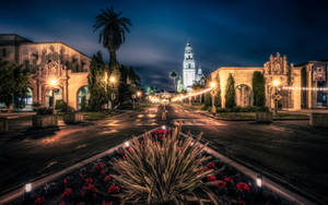 Night Scene Inside Balboa Park Wallpaper