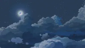 Night Sky Aesthetic Anime Scenery Wallpaper
