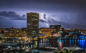 Night View In Baltimore Wallpaper