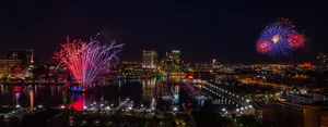 Night View Of The Inner Harbor, Baltimore City, Maryland Wallpaper