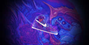 Nike Af1 Purple Dragon Design Wallpaper