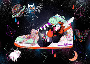 Nike Girl Design On Nike Shoe Wallpaper