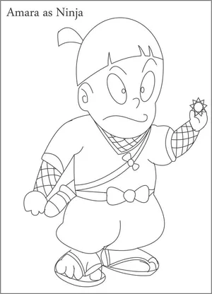Ninja Hattori Amara Coloring Page Wallpaper