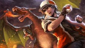 Nintendo's Iconic Ash And His Charizard Wallpaper