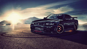 Nissan Skyline Gtr R33 Sunset Wallpaper