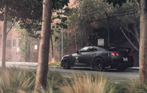 Nissan Skyline Gtr R35 Matte Black Wallpaper