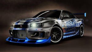 Nissan Skyline In Action - Icon Of Fast And Furious Series Wallpaper