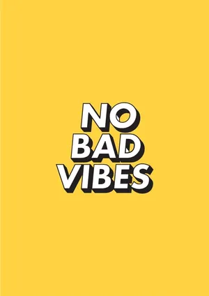 No Bad Vibes Cute Pastel Yellow Aesthetic Quote Wallpaper