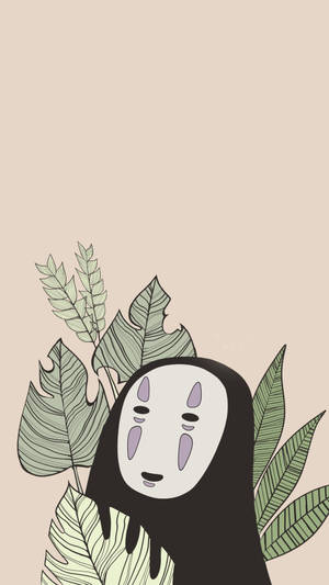 No-face Leaves Art Wallpaper