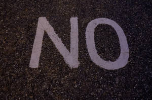 “no” Painted On A Concrete Surface Wallpaper