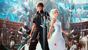 Noctis And Lunafreya Of Final Fantasy Xv Wallpaper