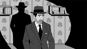 Noir Detective Smoking Surrealism Wallpaper