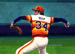 Nolan Ryan Realistic Painting Wallpaper