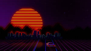 Non Copyrighted Retro Wave-style Wallpaper