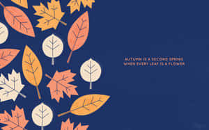 November Fall Leaves Aesthetic Quote Wallpaper