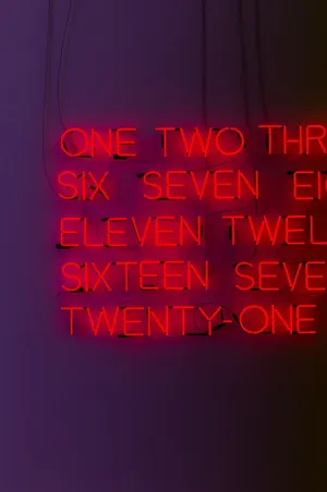 Number Words Glowing Red Aesthetic Iphone Wallpaper
