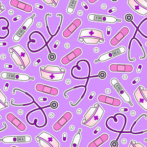 Nurse Colorful Medical Pattern Wallpaper
