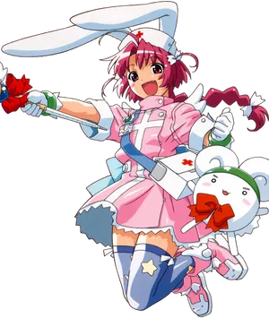 Nurse Witch Komugi Bunny Outfit Animecore Wallpaper