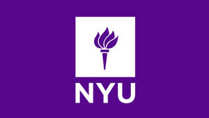 Nyu Vibrant Purple Logo On A Dark Background Wallpaper