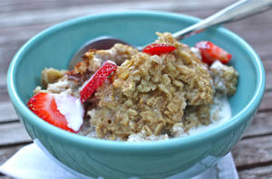 Oatmeal With Yogurt And Strawberries Wallpaper